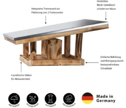 Dehner Natura Premium Futterhaus Rofan, geflammt, braun, ca. B64/H30,2/T56 cm