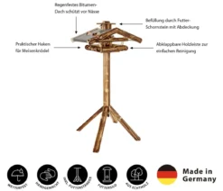 Dehner Natura Premium Futterhaus Watzmann, geflammt, inkl. Ständer, ca. B40/H133/T55 cm