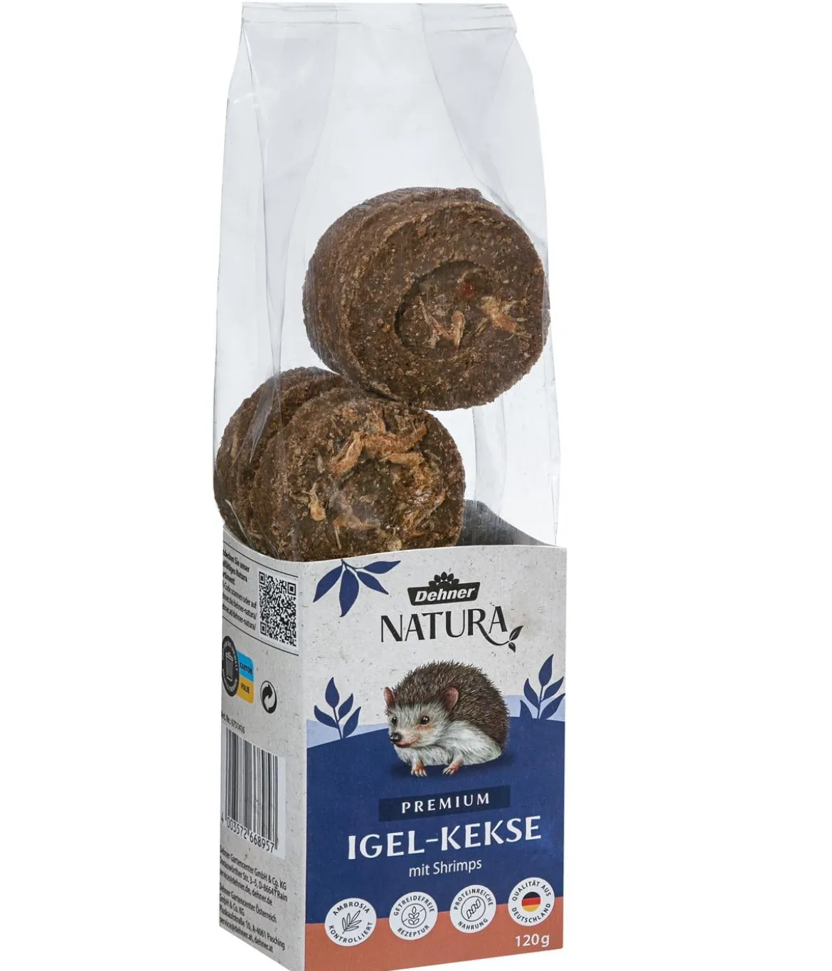 Dehner Natura Premium Igelfutter Igel-Kekse mit Shrimps