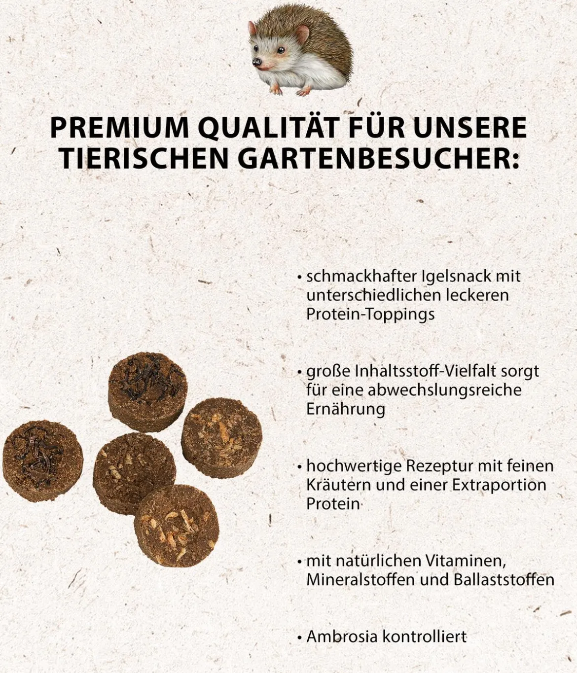 Dehner Natura Premium Igelfutter Igel-Keks Mix