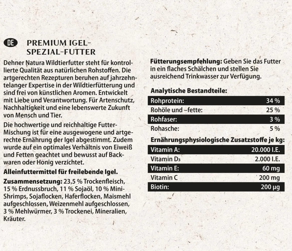 Dehner Natura Premium Igelfutter-Set, 3-teilig