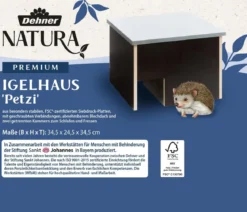 Dehner Natura Premium Igelhaus Petzi, ca. B34,5/H24,5/T34,5 cm