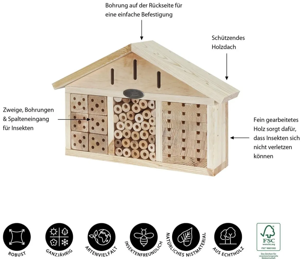 Dehner Natura Premium Insektenhotel Quinta, ca. B39/H26/T13 cm