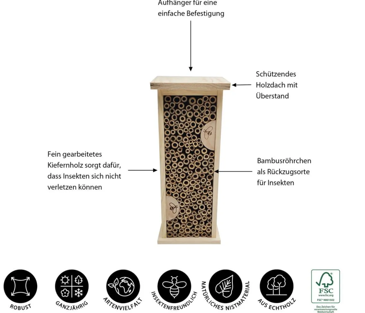 Dehner Natura Premium Insektenhotel Felica, ca. B14/H35,5/T11,5 cm