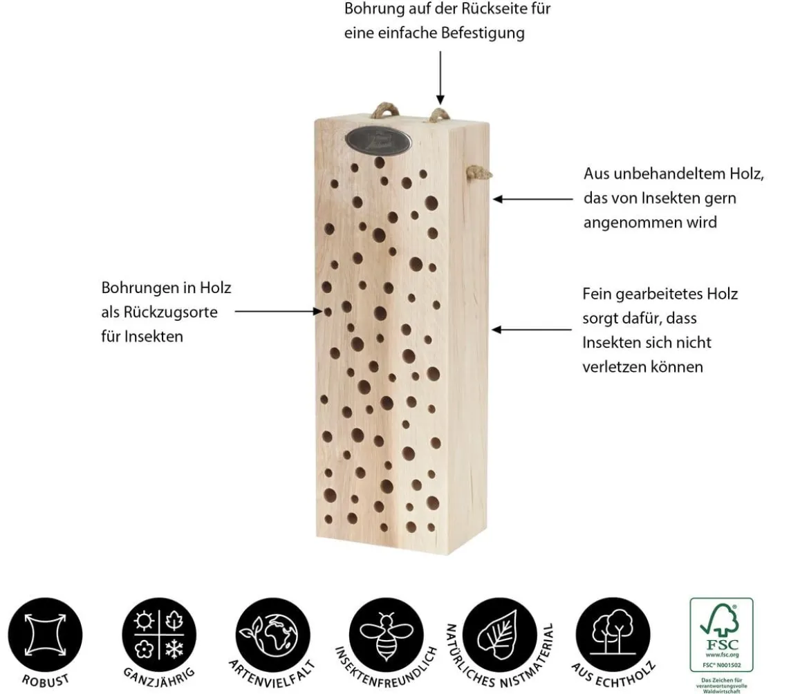 Dehner Natura Premium Insektenhotel Romina, ca. B10/H29/T9 cm