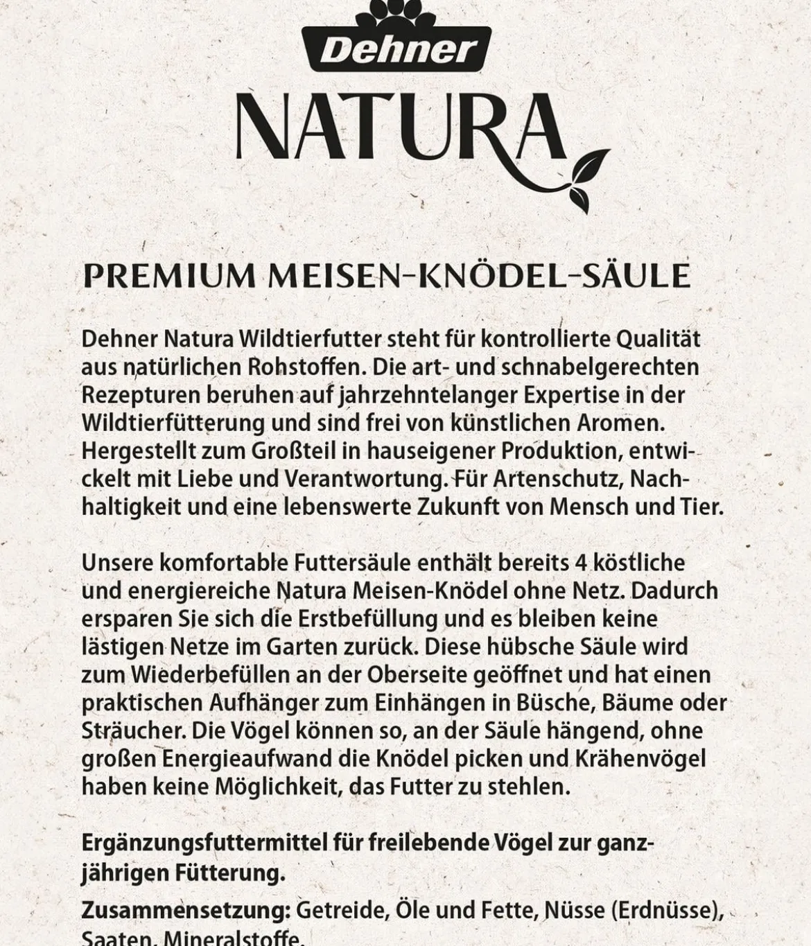 Dehner Natura Premium Meisenknödel-Säule gefüllt
