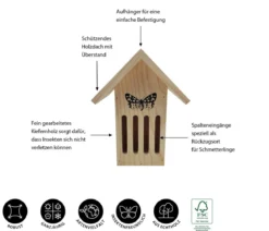 Dehner Natura Premium Schmetterlingshaus Runa, ca. B17/H23/T12 cm