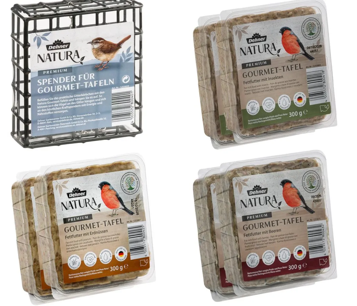 Dehner Natura Premium Spender für Futtertafeln mit Tafel-Mix, 7-teilig