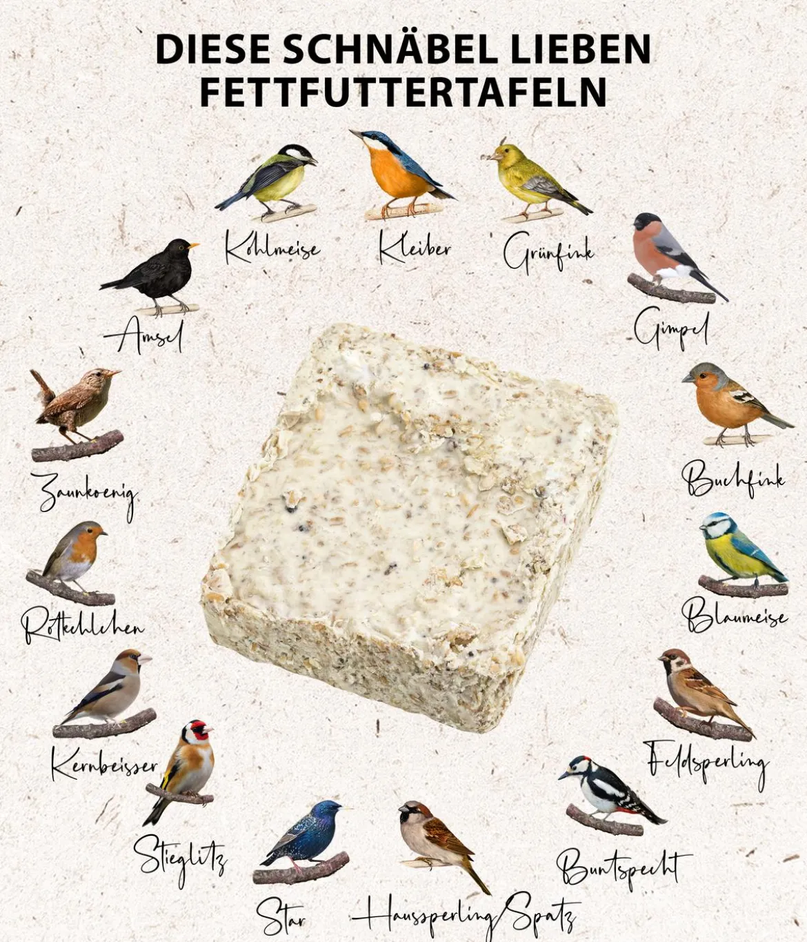 Dehner Natura Premium Spender für Futtertafeln mit Tafel-Mix, 7-teilig