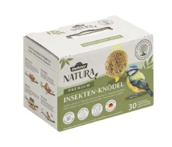 Dehner Natura Premium Wildvogelfutter Insekten-Meisenknödel im Karton, mit Netz, 30 Stk.