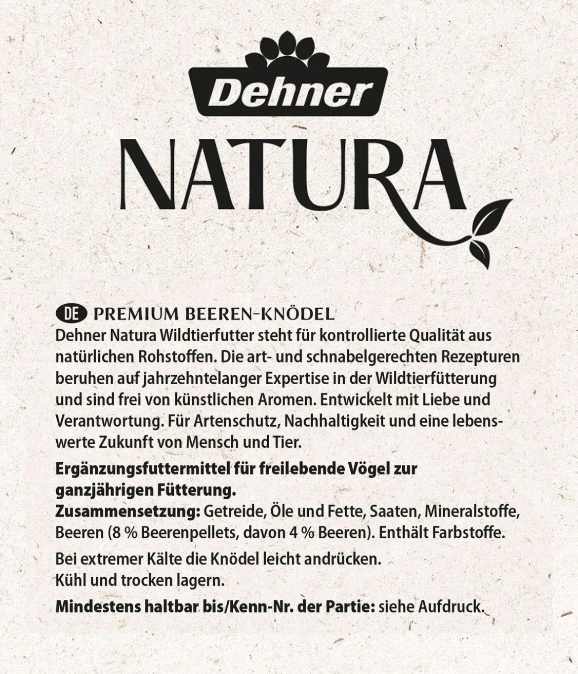 Dehner Natura Premium Wildvogelfutter Beeren-Meisenknödel, mit Netz, 6 Stk.