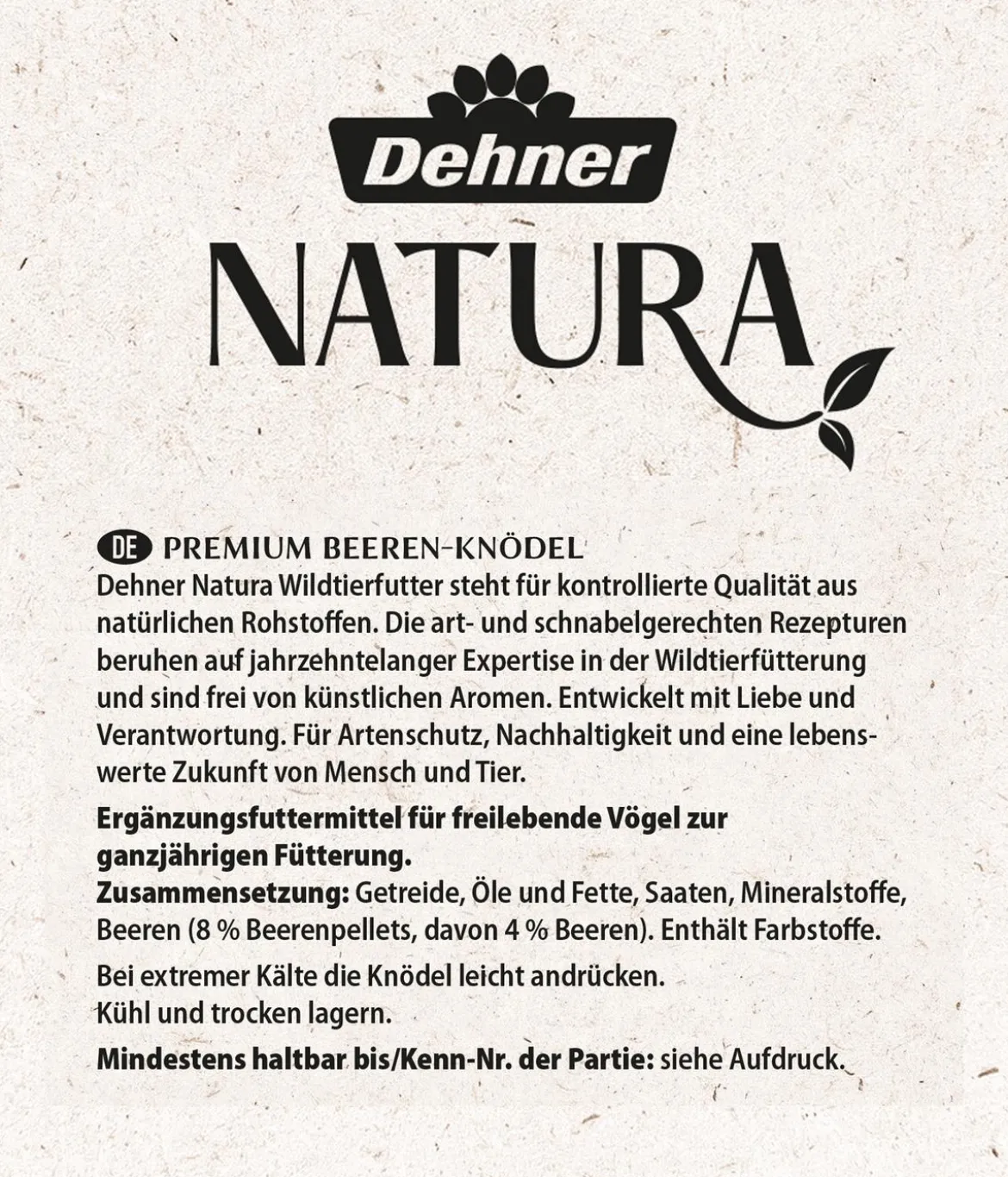 Dehner Natura Premium Wildvogelfutter Beeren-Meisenknödel im Karton, ohne Netz, 100 Stk.