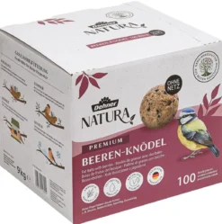 Dehner Natura Premium Wildvogelfutter Beeren-Meisenknödel im Karton, ohne Netz, 100 Stk.