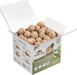 Dehner Natura Premium Wildvogelfutter Insekten-Meisenknödel im Karton, ohne Netz, 100 Stk.