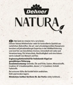 Dehner Natura Premium Wildvogelfutter Insekten-Meisenknödel im Karton, ohne Netz, 100 Stk.
