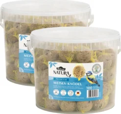 Dehner Natura Premium Wildvogelfutter Meisenknödel im Eimer, mit Netz