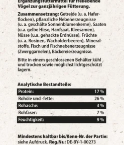 Dehner Natura Premium Wildvogelfutter Ganzjahresfutter Energie-Mix, 900 g