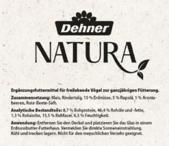 Dehner Natura Premium Wildvogelfutter Erdnussbutter im Glas, Beeren, 8 x 340 g