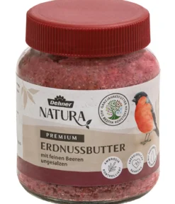 Dehner Natura Premium Wildvogelfutter Erdnussbutter im Glas, Beeren, 8 x 340 g
