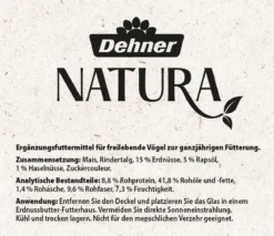 Dehner Natura Premium Wildvogelfutter Erdnussbutter im Glas, Haselnuss, 8 x 340 g