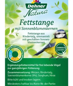 Dehner Natura Premium Wildvogelfutter Fettstange mit Sonnenblumenkernen