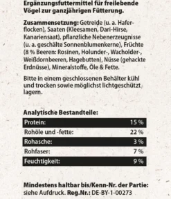 Dehner Natura Premium Wildvogelfutter Ganzjahresfutter Aktiv-Mix, 900 g