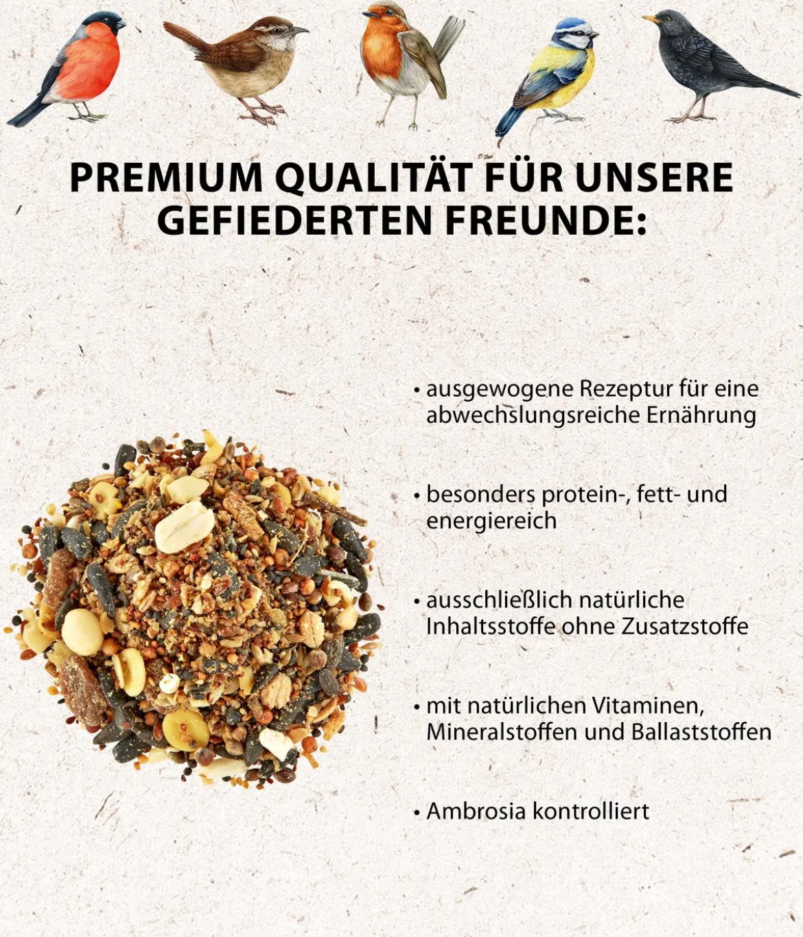 Dehner Natura Premium Wildvogel Körner- und Weichfutter