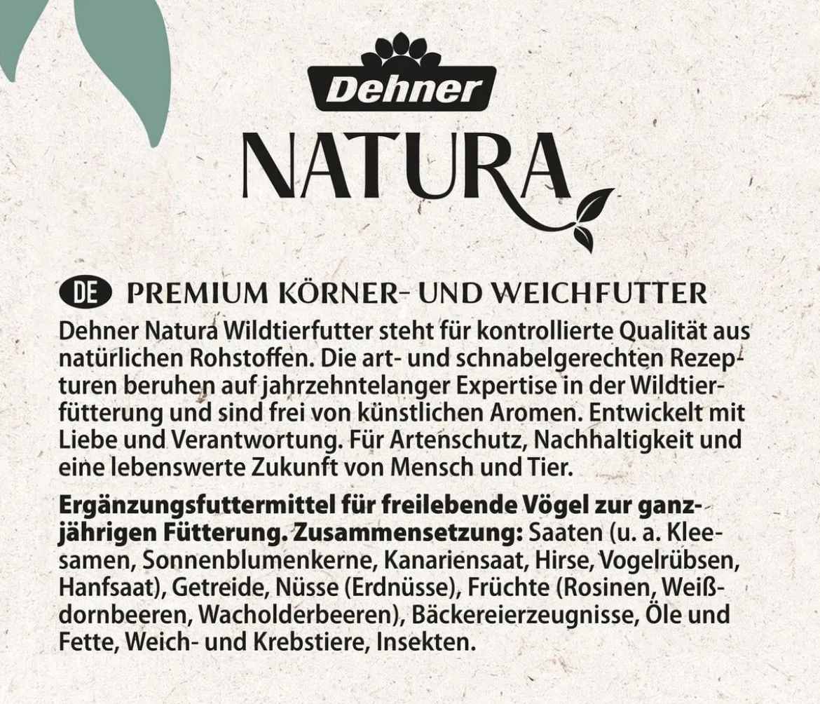 Dehner Natura Premium Wildvogel Körner- und Weichfutter
