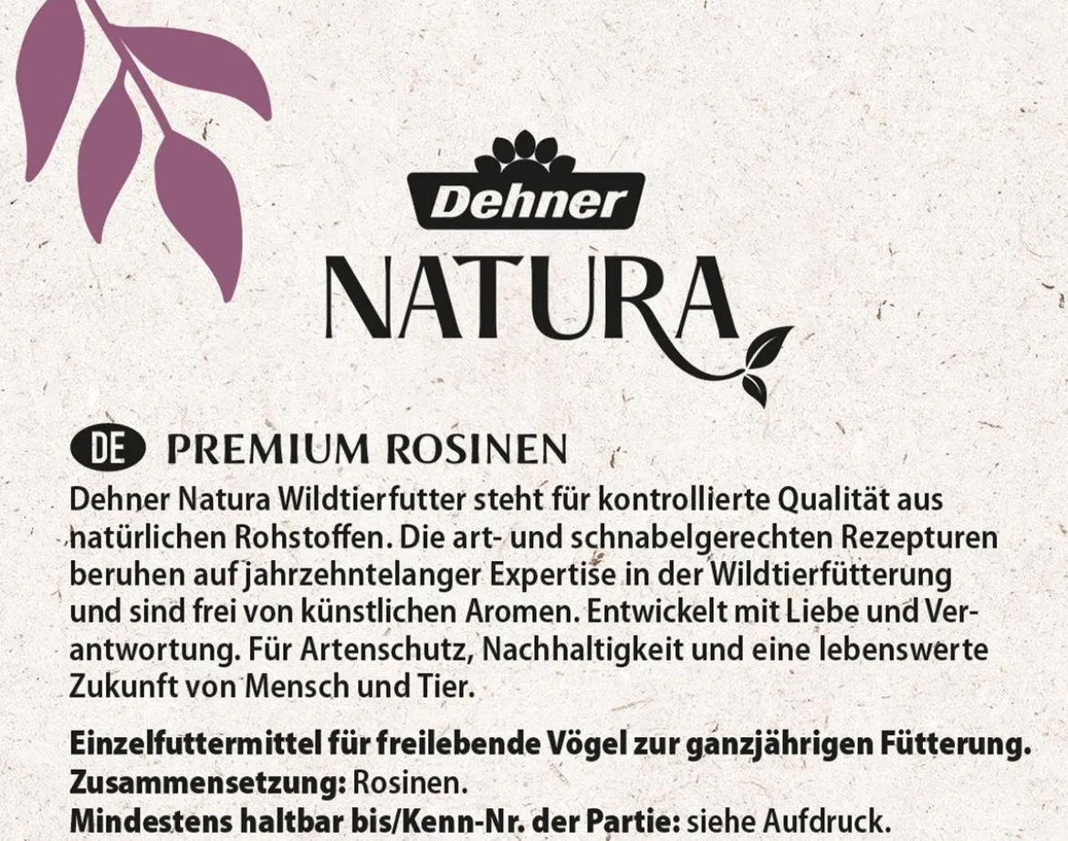 Dehner Natura Premium Wildvogelfutter Rosinen