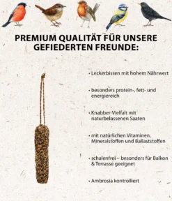 Dehner Natura Premium Wildvogelfutter Gourmet-Snackstange mit feinen Saaten, 200 g