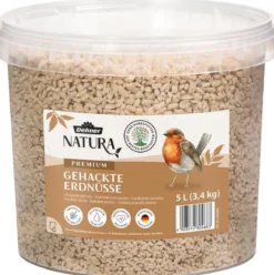 Dehner Natura Premium Wildvogelfutter Gehackte Erdnüsse im Eimer, 5 l