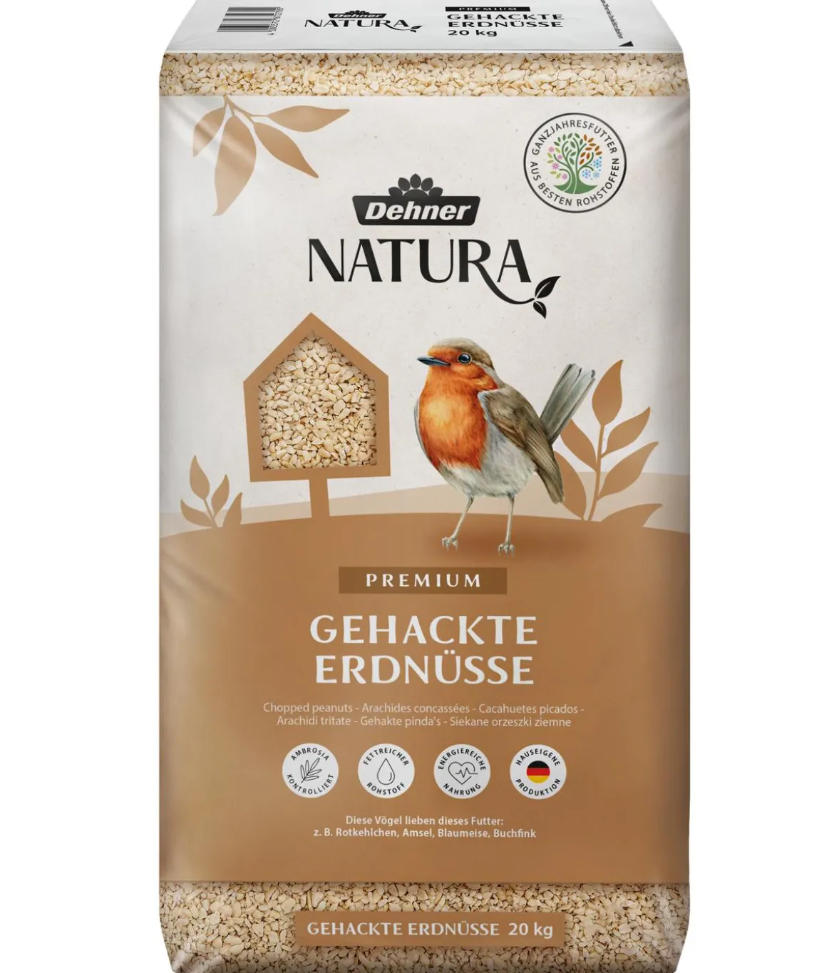 Dehner Natura Premium Wildvogelfutter Gehackte Erdnüsse