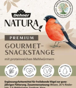 Dehner Natura Premium Wildvogelfutter Gourmet-Snackstange mit Mehlwürmern, 200 g