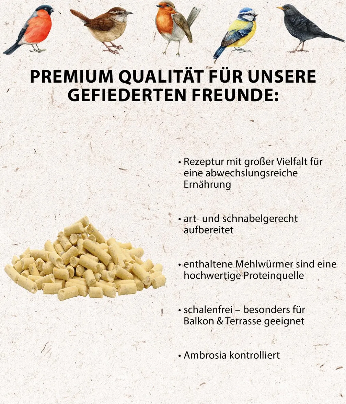 Dehner Natura Premium Wildvogelfutter Gourmet Sticks mit Mehlwürmern