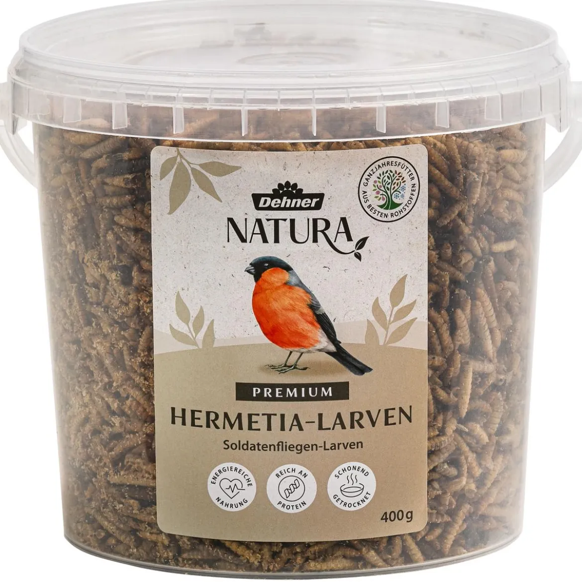Dehner Natura Premium Wildvogelsnack Hermetia-Larven, 400 g