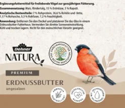 Dehner Natura Premium Wildvogelfutter Erdnussbutter im Glas, 8 x 340 g