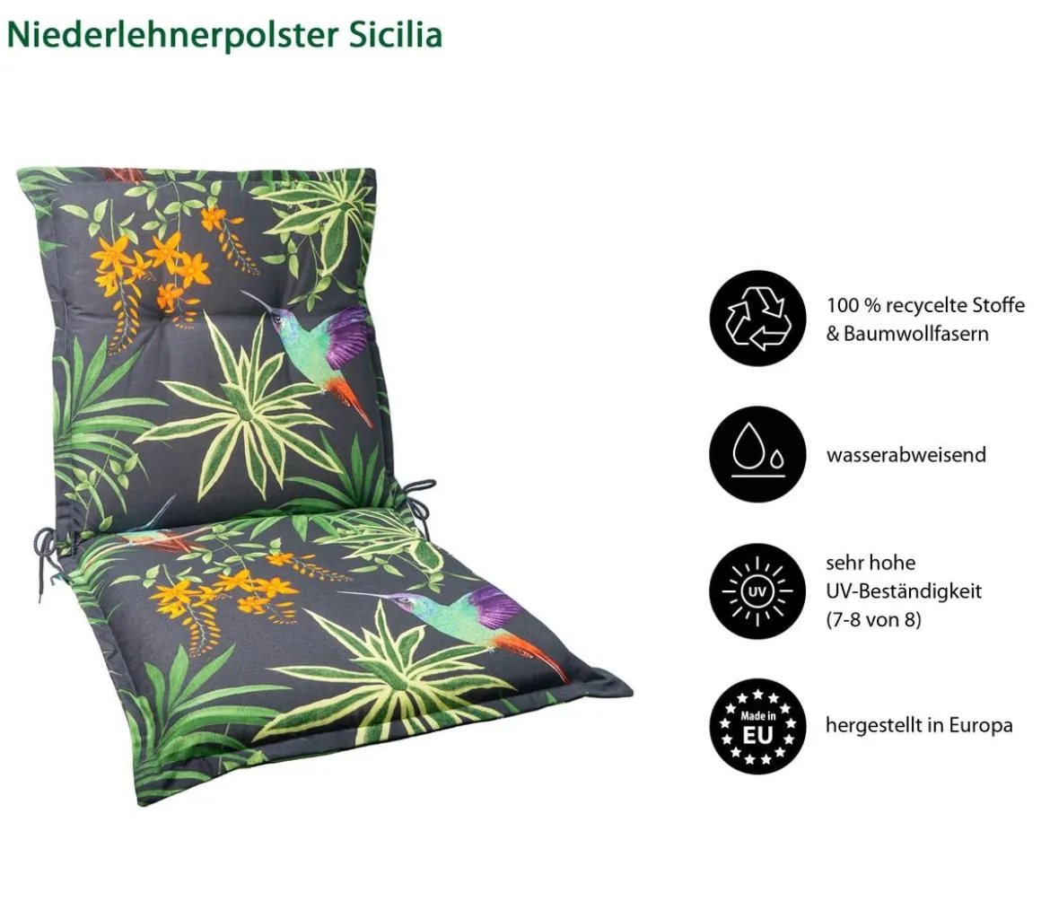 Dehner Niederlehnerauflage Sicilia, ca. B50/H6/T100 cm