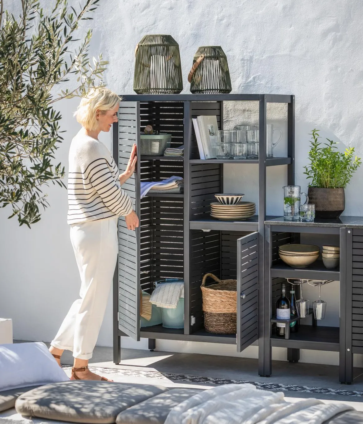 Dehner Outdoor-Küche Hochschrank Southampton, ca. B100/H165/T50 cm