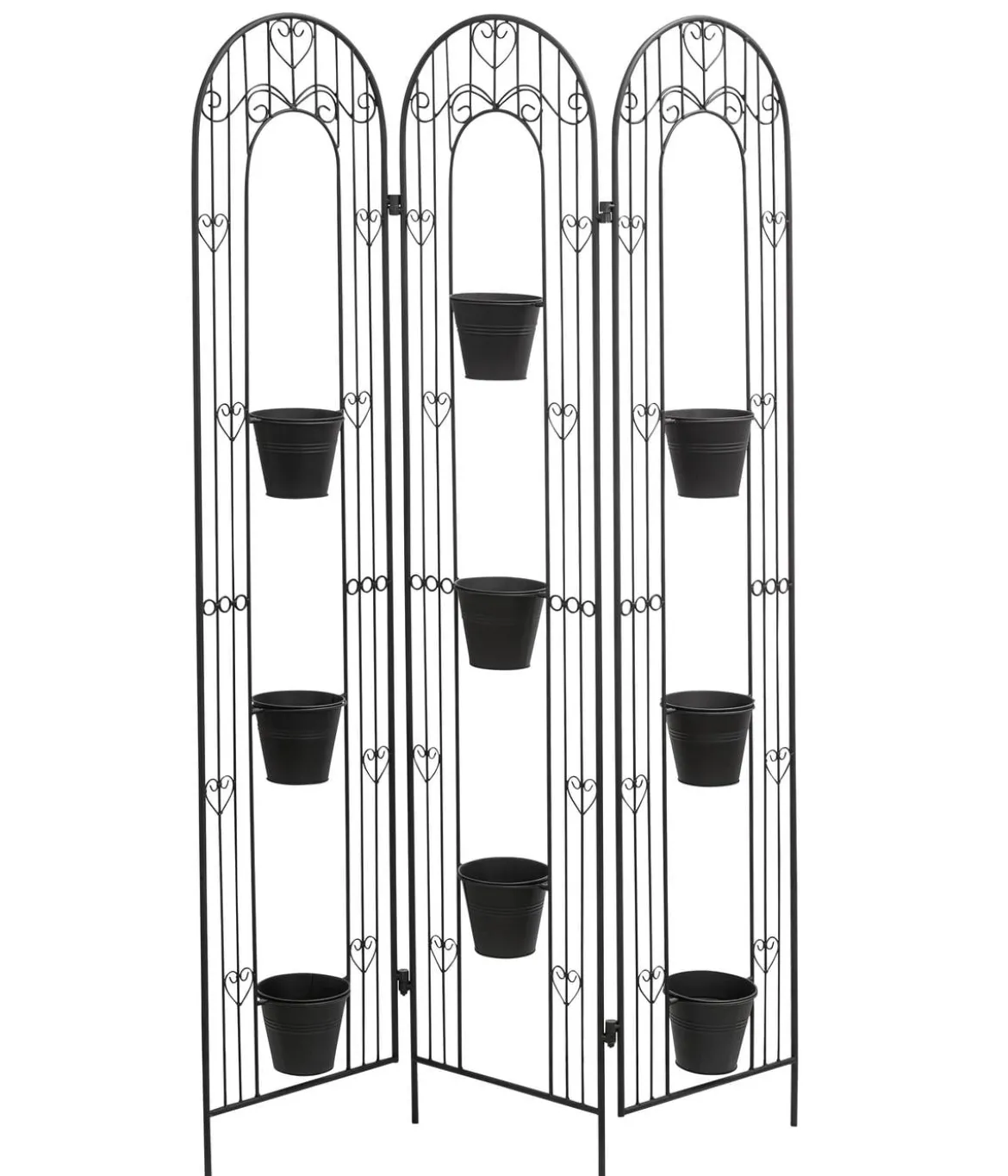 Dehner Paravent mit Pflanzgefäßen, ca. B110/H159/T13 cm