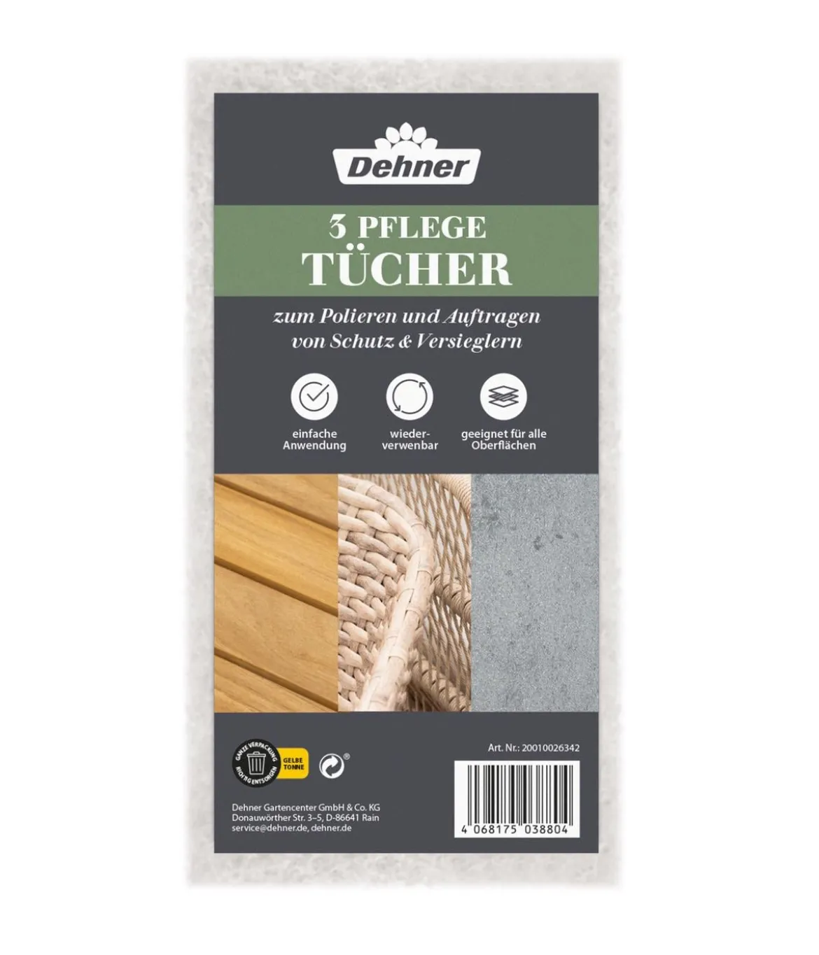 Dehner Pflegetücher für Möbel, 3 Stk.