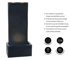 Dehner Polyethylen-Gartenbrunnen Altero, solarfähig, ca. H107 cm