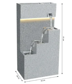 Dehner Polyethylen-Gartenbrunnen Gradino, solarfähig, ca. H80,5 cm