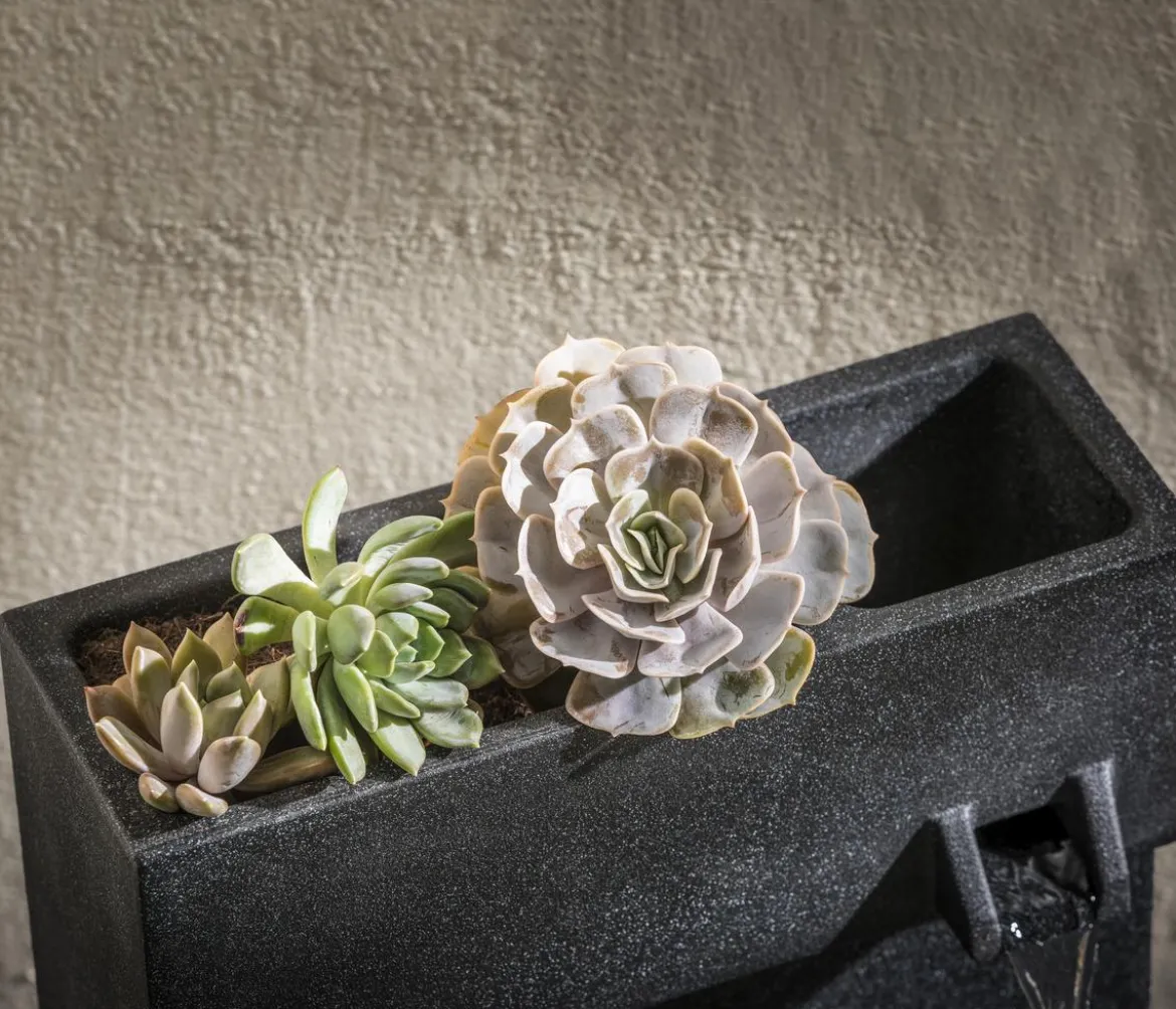 Dehner Polyethylen-Gartenbrunnen Gradino, solarfähig, ca. H80,5 cm
