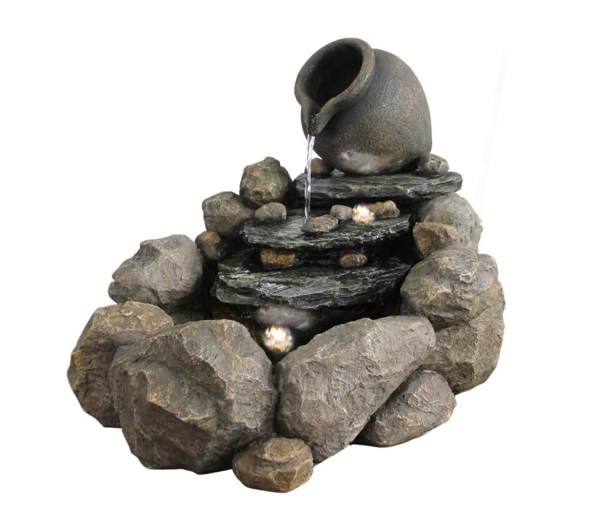 Dehner Polyresin-Gartenbrunnen Soltero, solarfähig, ca. H54,4 cm