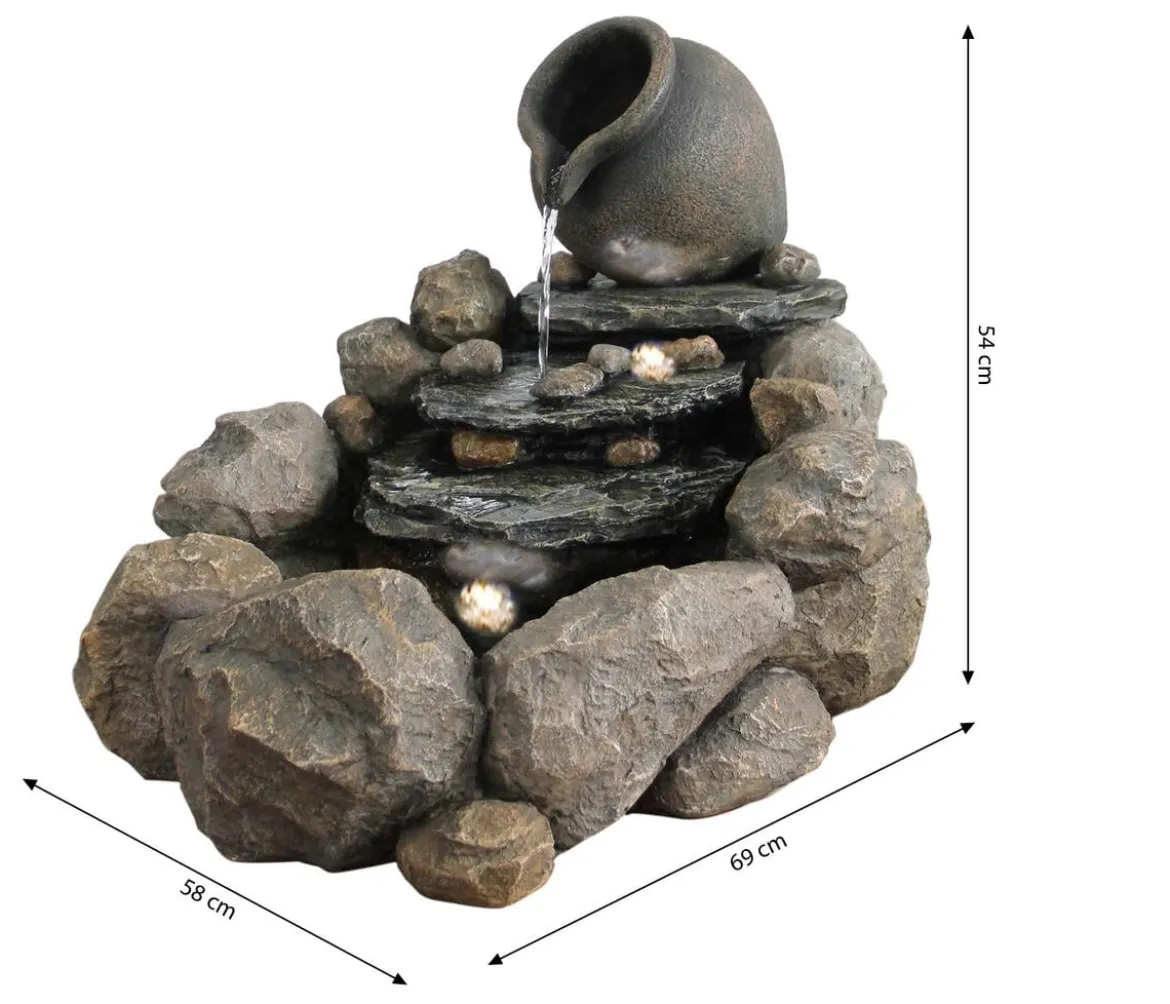 Dehner Polyresin-Gartenbrunnen Soltero, solarfähig, ca. H54,4 cm