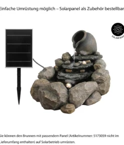 Dehner Polyresin-Gartenbrunnen Soltero, solarfähig, ca. H54,4 cm
