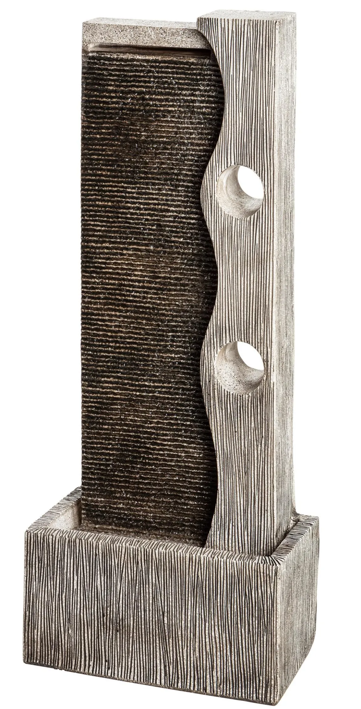 Dehner Polyresin-Gartenbrunnen Eclipse, solarfähig, ca. H100 cm