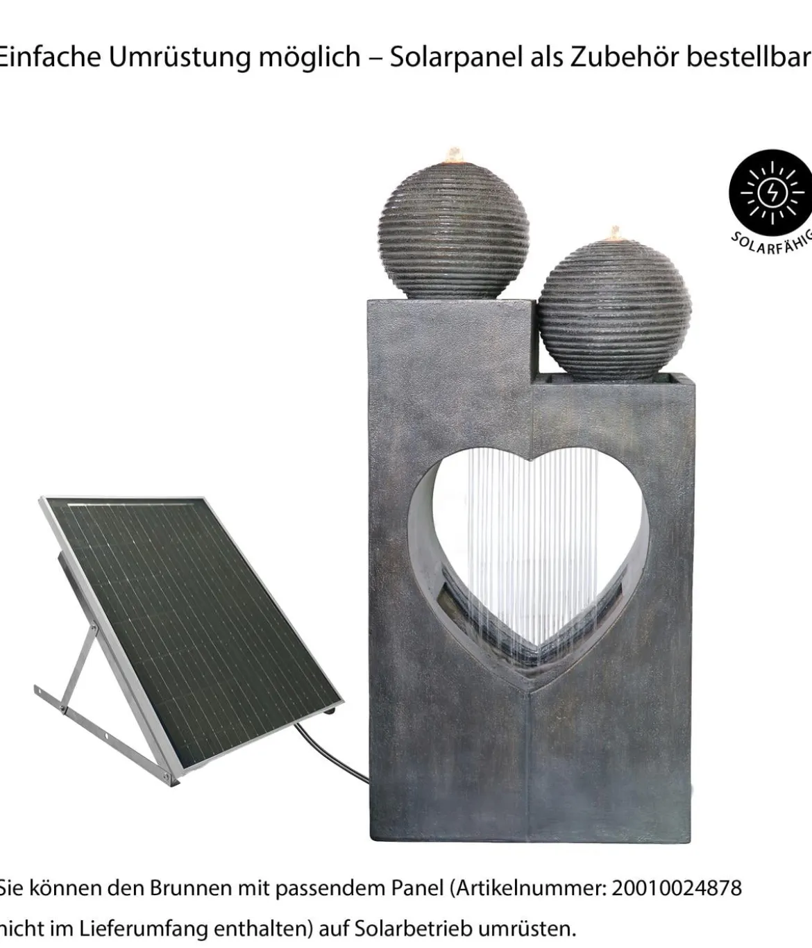 Dehner Polyresin-Gartenbrunnen Amor, solarfähig, ca. H99 cm