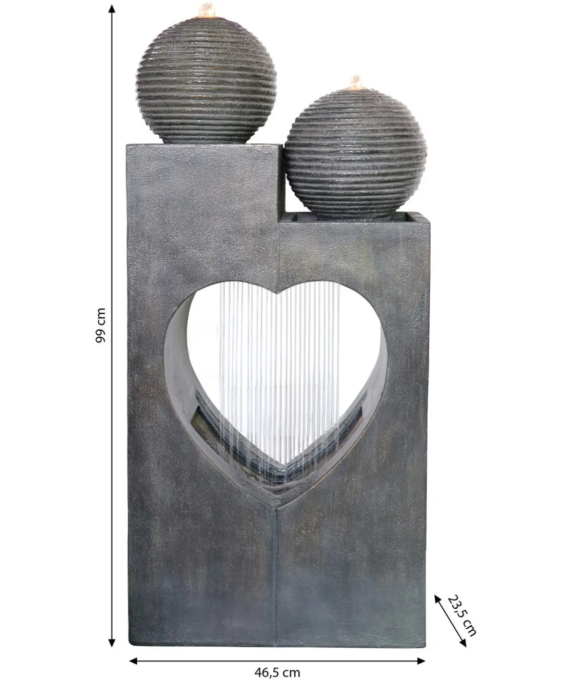 Dehner Polyresin-Gartenbrunnen Amor, solarfähig, ca. H99 cm