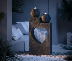 Dehner Polyresin-Gartenbrunnen Amor, solarfähig, ca. H99 cm
